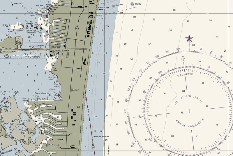 Intracoastal Waterway New Smyrna Beach to Haulover Canal — print detail 1