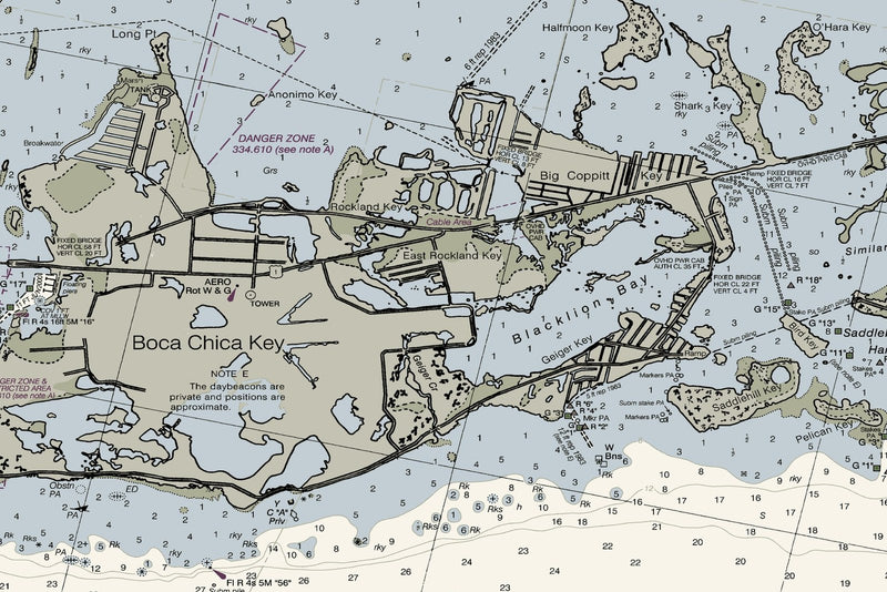 Intracoastal Waterway Sugarloaf Key to Key West — print detail 2