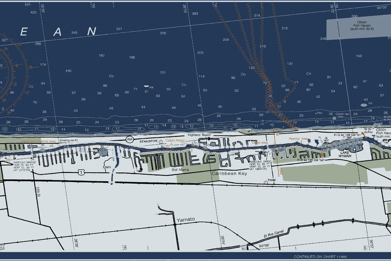 Intracoastal Waterway West Palm Beach to Miami — Modern Edition — print detail 1