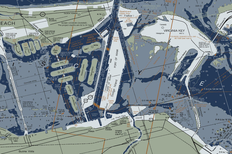 Intracoastal Waterway West Palm Beach to Miami — Modern Edition — print detail 2
