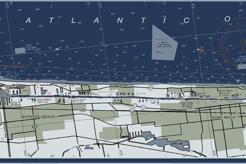 Intracoastal Waterway West Palm Beach to Miami — Modern Edition — print detail 3