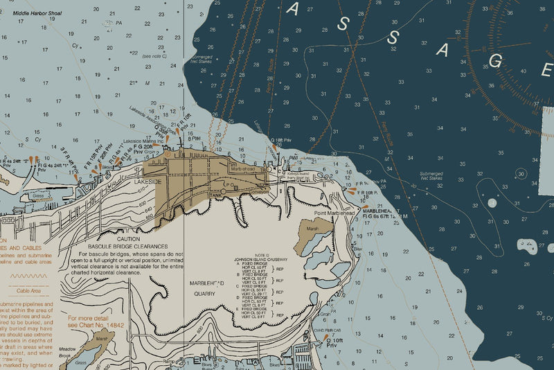Islands in Lake Erie Nautical Chart — Heritage Edition — print detail 1