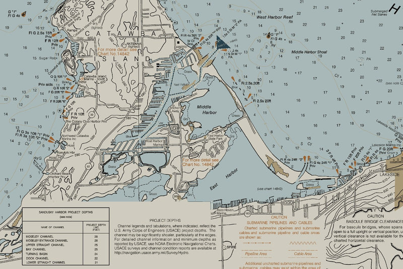 Islands in Lake Erie Nautical Chart — Heritage Edition — print detail 2
