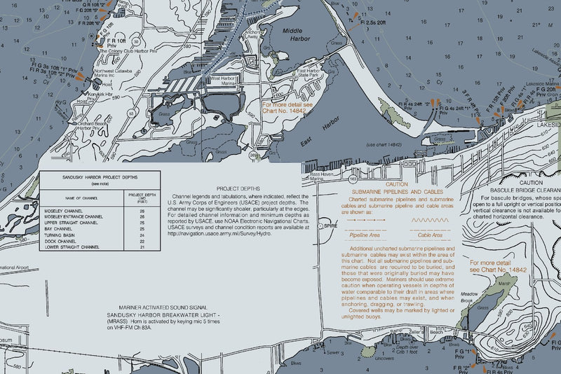 Islands in Lake Erie Nautical Chart — Modern Edition — print detail 2