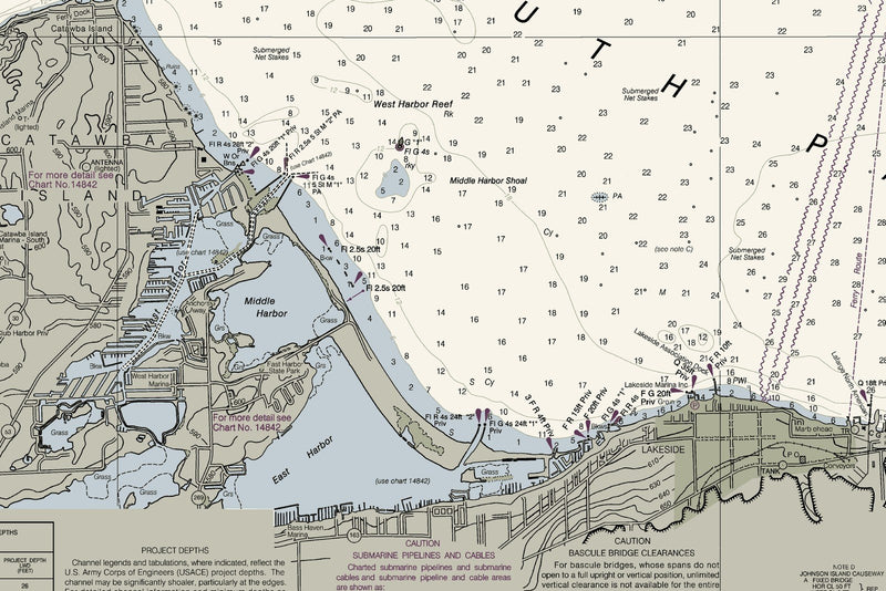 Islands in Lake Erie Nautical Chart — print detail 1