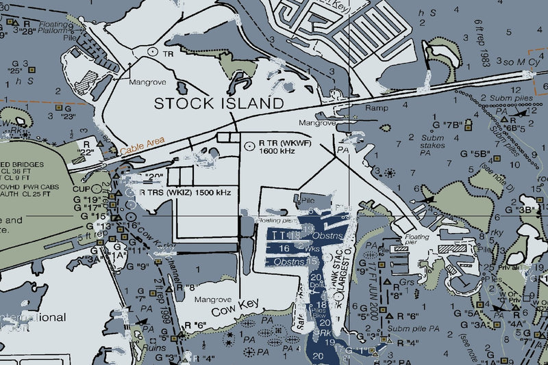 Key West and Vicinity Nautical Chart — Modern Edition — print detail 2