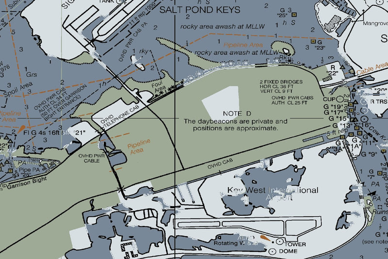 Key West and Vicinity Nautical Chart — Modern Edition — print detail 3