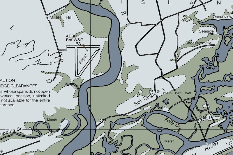 Kiawah & Seabrook Islands Nautical Chart — Modern Edition — print detail 1