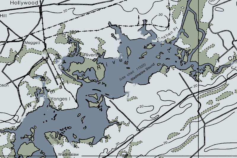 Kiawah & Seabrook Islands Nautical Chart — Modern Edition — print detail 2