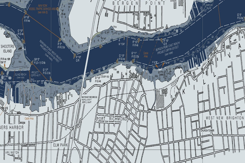 Kill Van Kull and Northern Part of Arthur Kill — Modern Edition — print detail 2