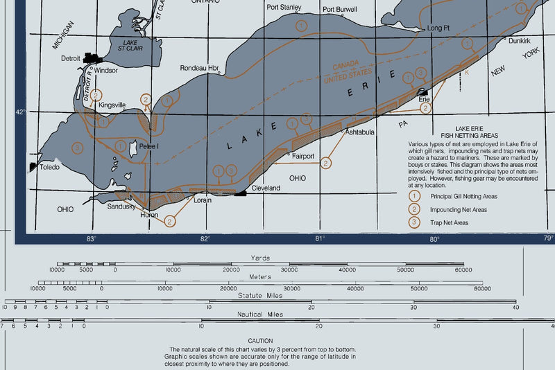 Lake Erie Nautical Chart — Modern Edition — print detail 2