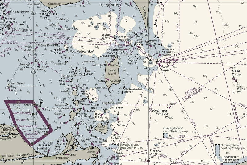 Lake Erie Nautical Chart — print detail 1