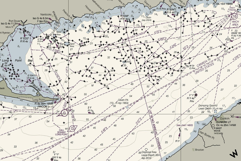 Lake Erie Nautical Chart — print detail 2
