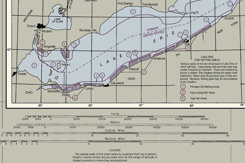 Lake Erie Nautical Chart — print detail 3