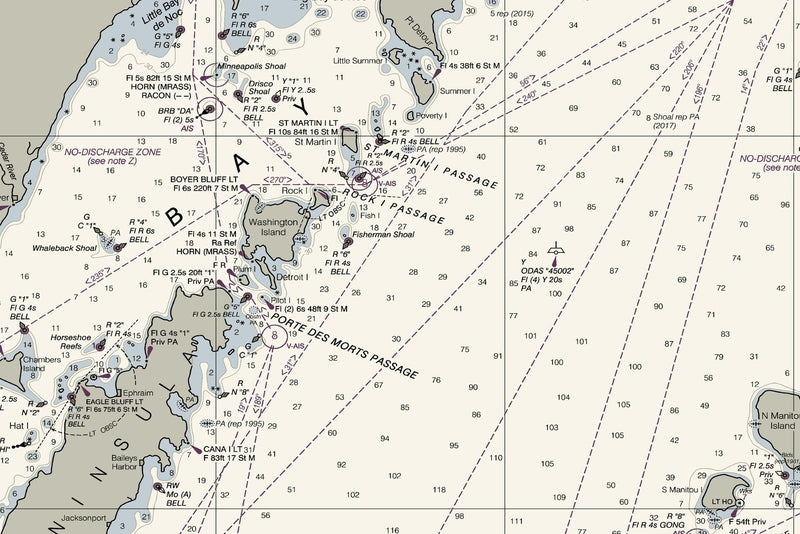 Lake Michigan Nautical Chart — print detail 2