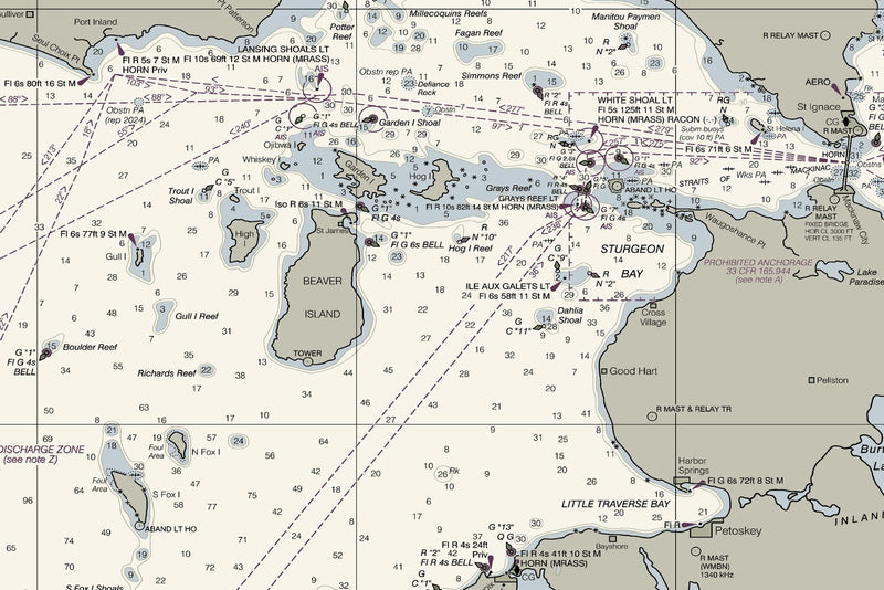 Lake Michigan Nautical Chart — print detail 3