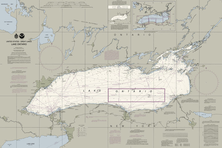 Lake Ontario Nautical Chart — Traditional palette