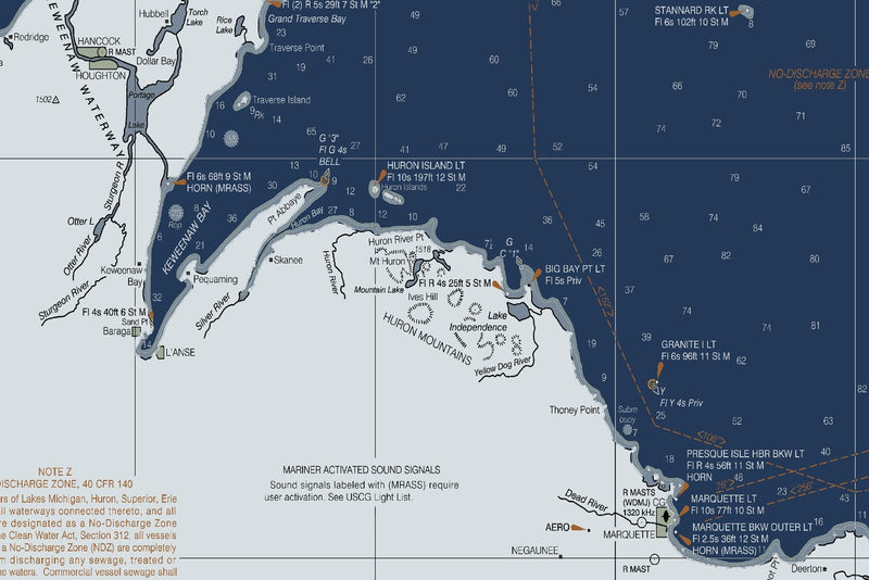 Lake Superior Nautical Chart — Modern Edition — print detail 1
