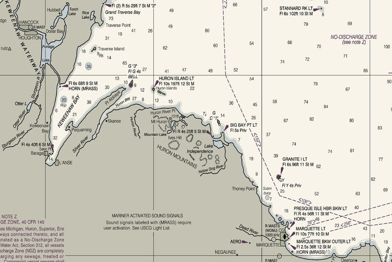 Lake Superior Nautical Chart — print detail 1