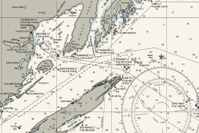 Lake Superior Nautical Chart — print detail 2