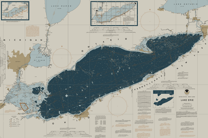 Lake Erie Nautical Chart — Heritage Edition — Heritage Edition palette