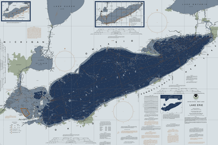 Lake Erie Nautical Chart — Modern Edition