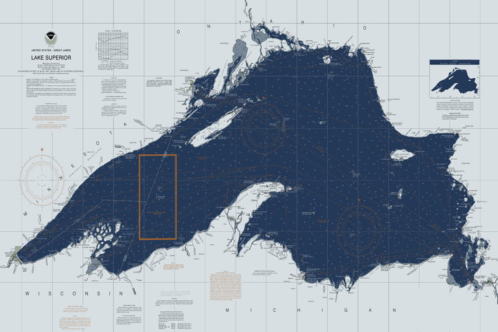 Lake Superior Nautical Chart — Modern Edition — Modern Edition palette