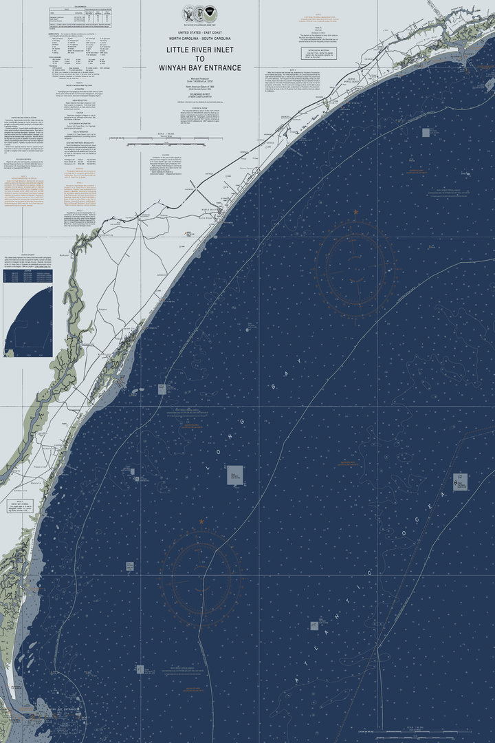 Little River Inlet To Murrells Inlet Nautical Chart — Modern Edition — Modern Edition palette