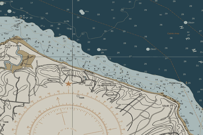 Long Island Sound And East River - Hempstead To Tallman Nautical Chart — Heritage Edition — print detail 1