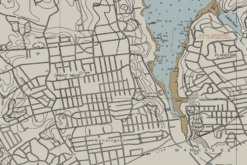 Long Island Sound And East River - Hempstead To Tallman Nautical Chart — Heritage Edition — print detail 2