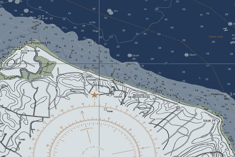 Long Island Sound And East River - Hempstead To Tallman Nautical Chart — Modern Edition — print detail 1