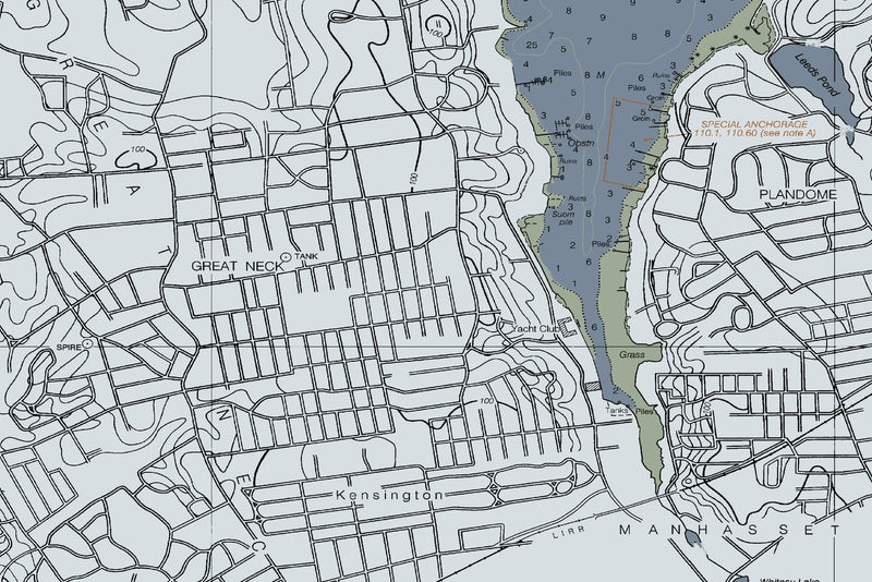 Long Island Sound And East River - Hempstead To Tallman Nautical Chart — Modern Edition — print detail 2