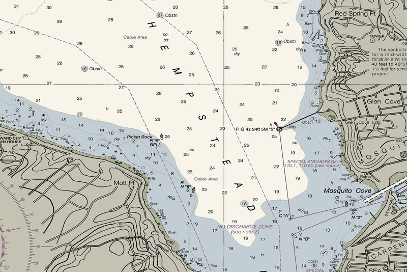 Long Island Sound And East River - Hempstead To Tallman Nautical Chart — print detail 1