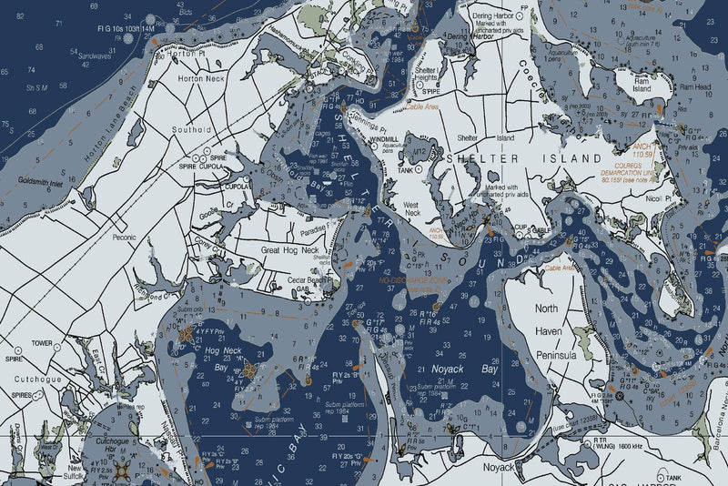 Long Island Sound - Eastern Part Nautical Chart — Modern Edition — print detail 3