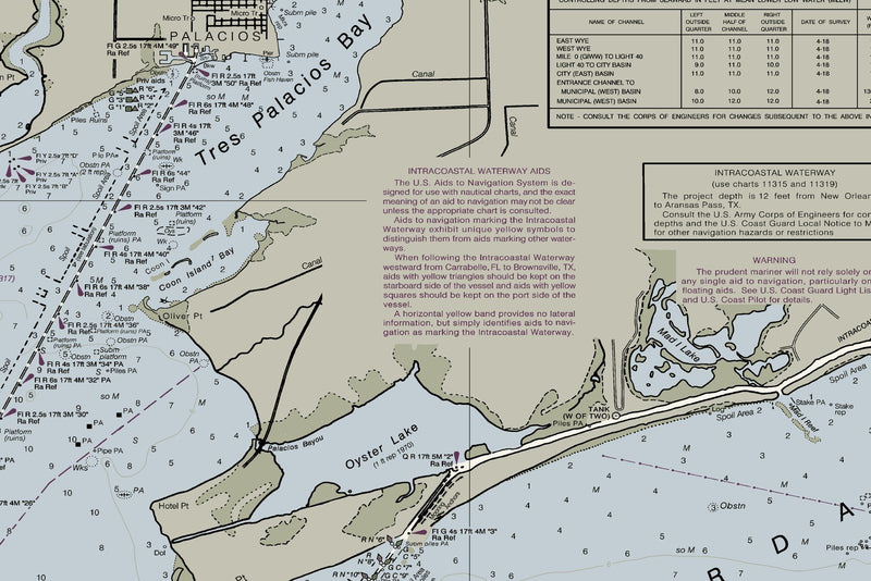 Matagorda Bay And Approaches Nautical Chart — print detail 2