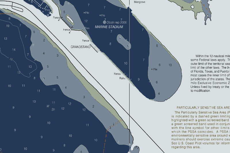 Miami Harbor Nautical Chart — Modern Edition — print detail 1