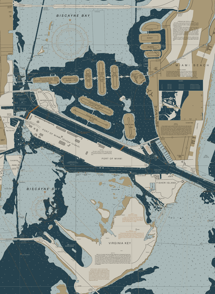 Miami Harbor Nautical Chart — Heritage Edition