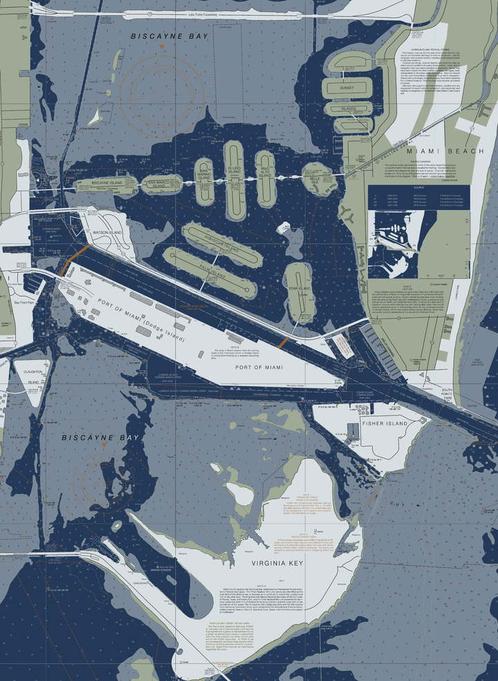 Miami Harbor Nautical Chart — Modern Edition — Modern Edition palette