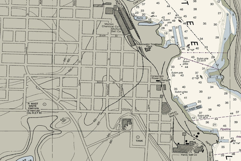 Manistee Harbor — print detail 3