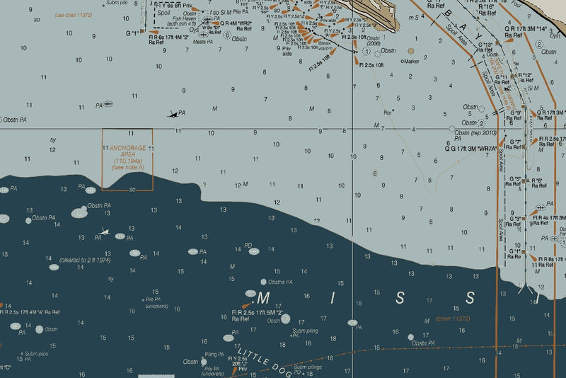 Mississippi Sound Nautical Chart — Heritage Edition — print detail 1