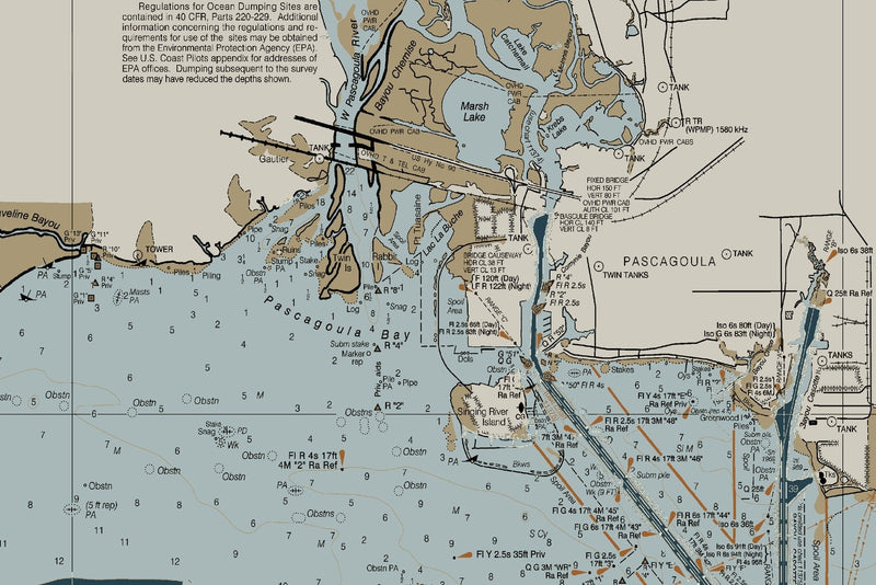 Mississippi Sound Nautical Chart — Heritage Edition — print detail 2