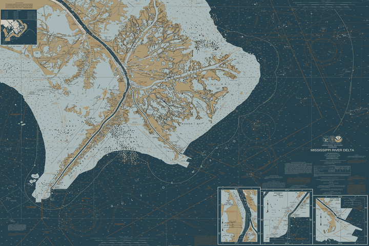Mississippi River Delta Nautical Chart — Heritage Edition