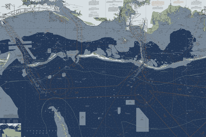 Mississippi Sound Nautical Chart — Modern Edition — Modern Edition palette