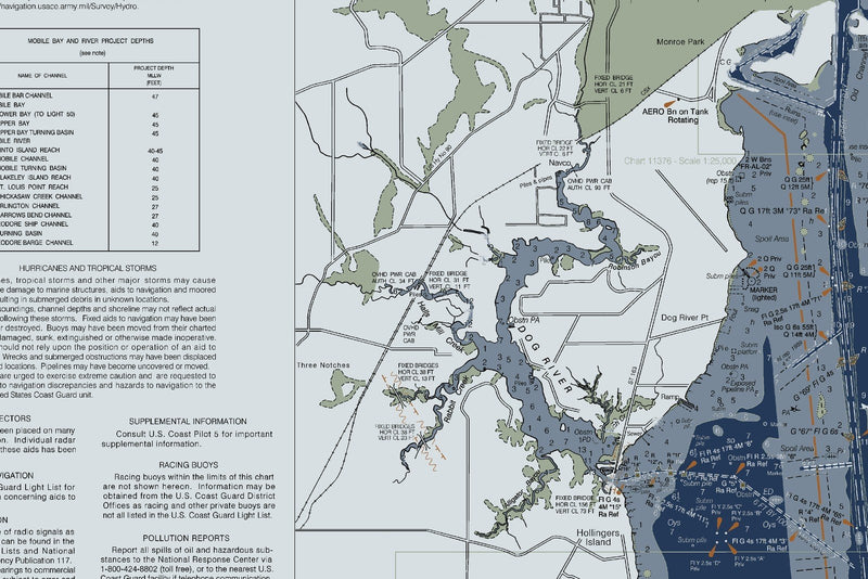 Mobile Bay Nautical Chart — Modern Edition — print detail 3