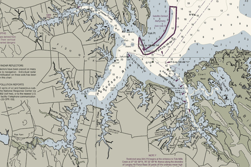 Chesapeake - Mobjack Bay To York River Nautical Chart — print detail 2