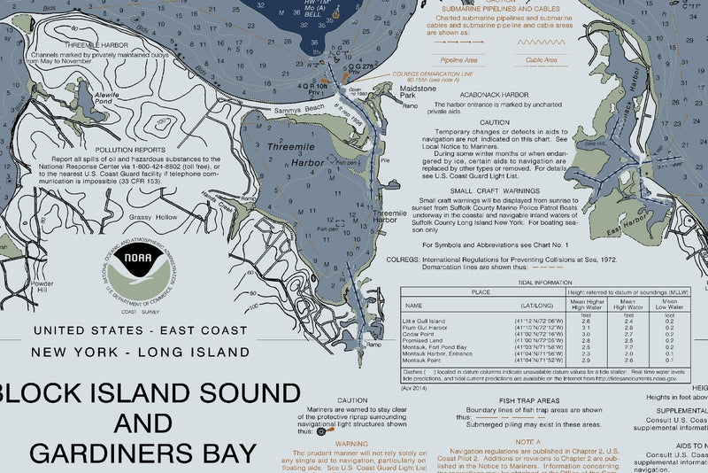 Montauk Point to East Rockaway Inlet — Modern Edition — print detail 2