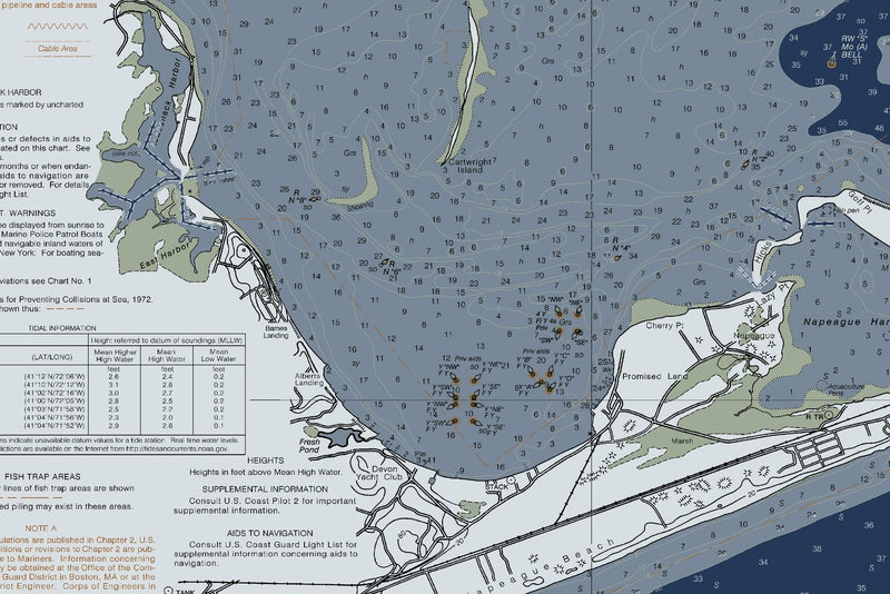 Montauk Point to East Rockaway Inlet — Modern Edition — print detail 3