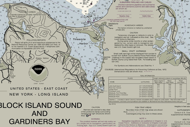 Montauk Point to East Rockaway Inlet — print detail 2
