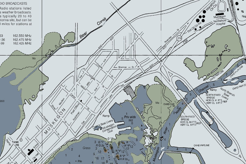 Muskegon Lake, including Muskegon Harbor — Modern Edition — print detail 3