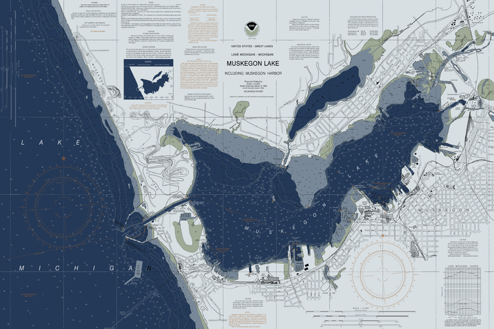 Muskegon Lake, including Muskegon Harbor — Modern Edition — Modern Edition palette